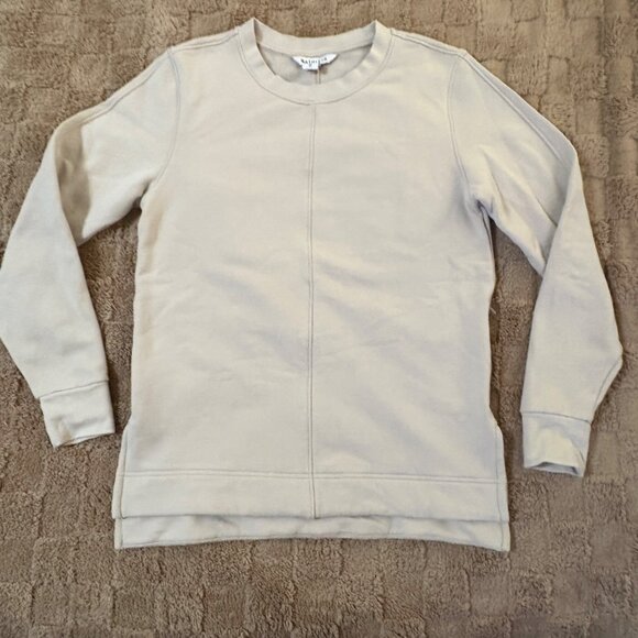 Athleta Retroplush Crewneck Sweatshirt Top Pullover Beige Neutral Size XS - Picture 1 of 9